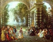 Jean-Antoine Watteau Das Ballvergnugen painting